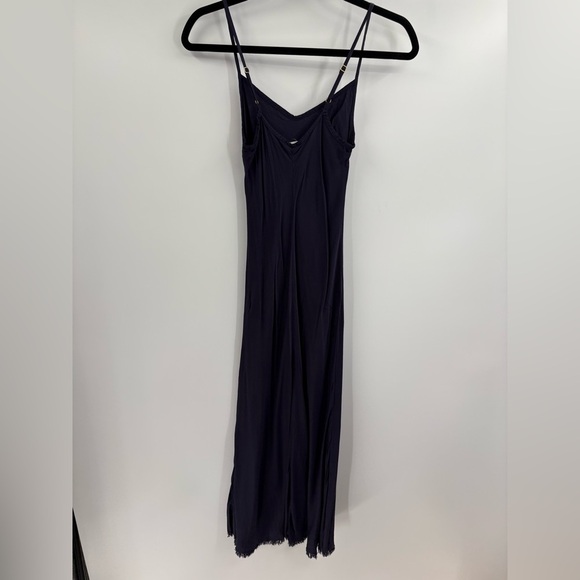 Nation ltd navy blue viscose coquette girly slip midi length dress size xs - Picture 12 of 13